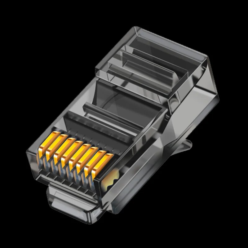 Assorted Color RJ45 Cat6 Pass Through Connectors 50PCS Easy Crimp Modular Plugs for UTP Ethernet