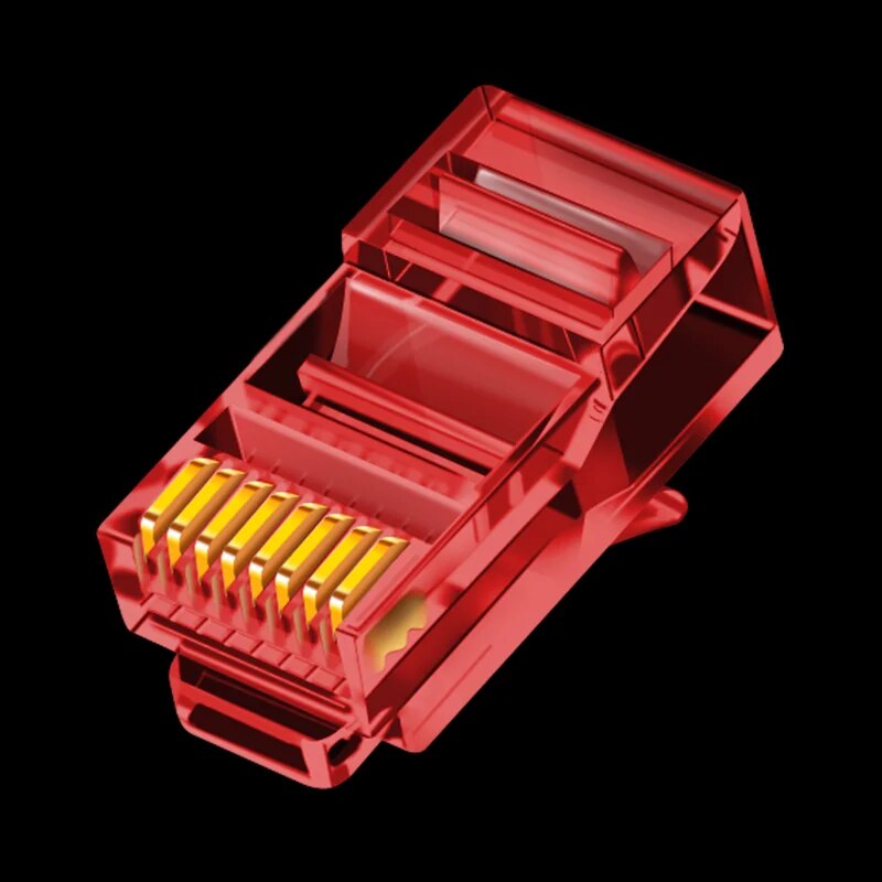 Assorted Color RJ45 Cat6 Pass Through Connectors 50PCS Easy Crimp Modular Plugs for UTP Ethernet