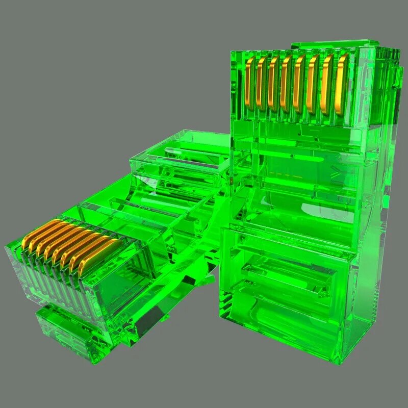 Assorted Color RJ45 Cat6 Pass Through Connectors 50PCS Easy Crimp Modular Plugs for UTP Ethernet