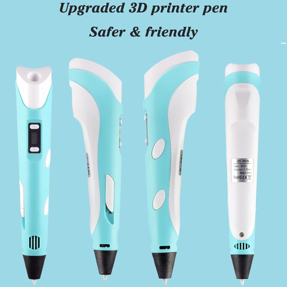 3D Pen with LCD Screen Safe PLA Drawing Printing Pen for Kids DIY Art Perfect Christmas Birthd