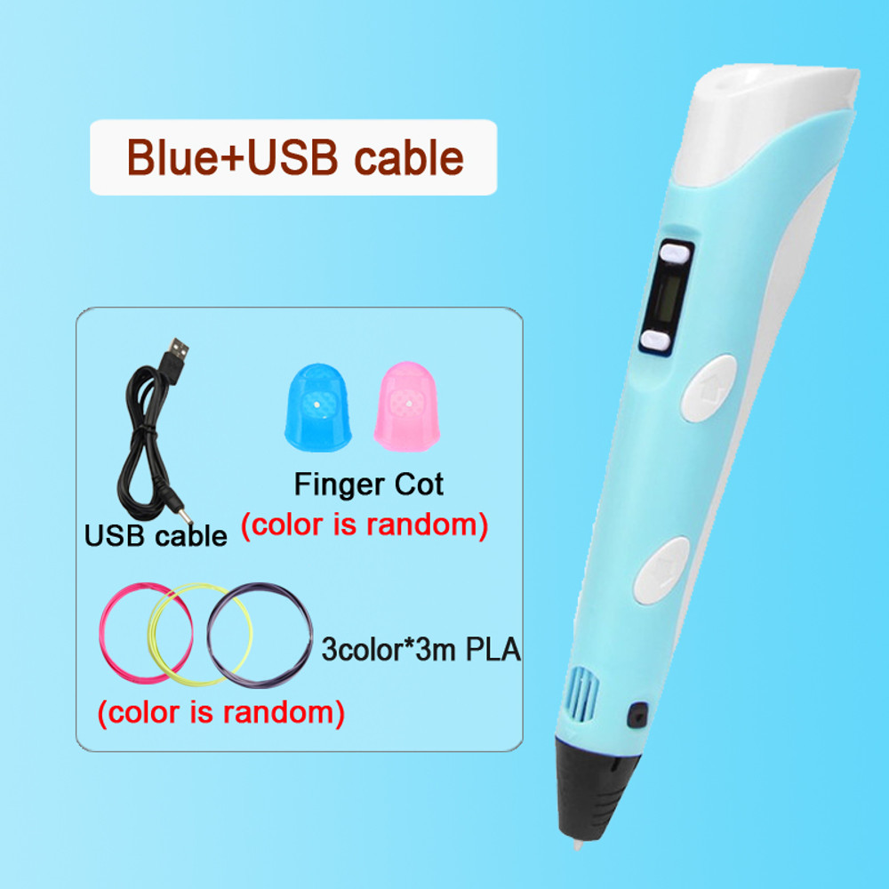 3D Pen with LCD Screen Safe PLA Drawing Printing Pen for Kids DIY Art Perfect Christmas Birthd