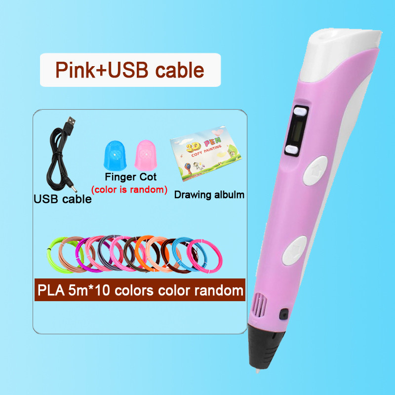 3D Pen with LCD Screen Safe PLA Drawing Printing Pen for Kids DIY Art Perfect Christmas Birthd