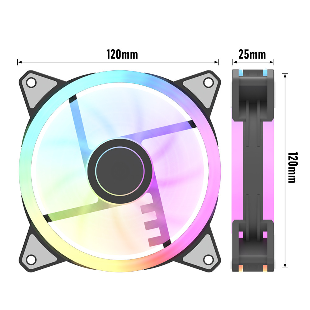 Clearance Aigo AF12 120mm RGB Case Fan Silent ARGB Cooling for PC  CPU Water Air Cooler