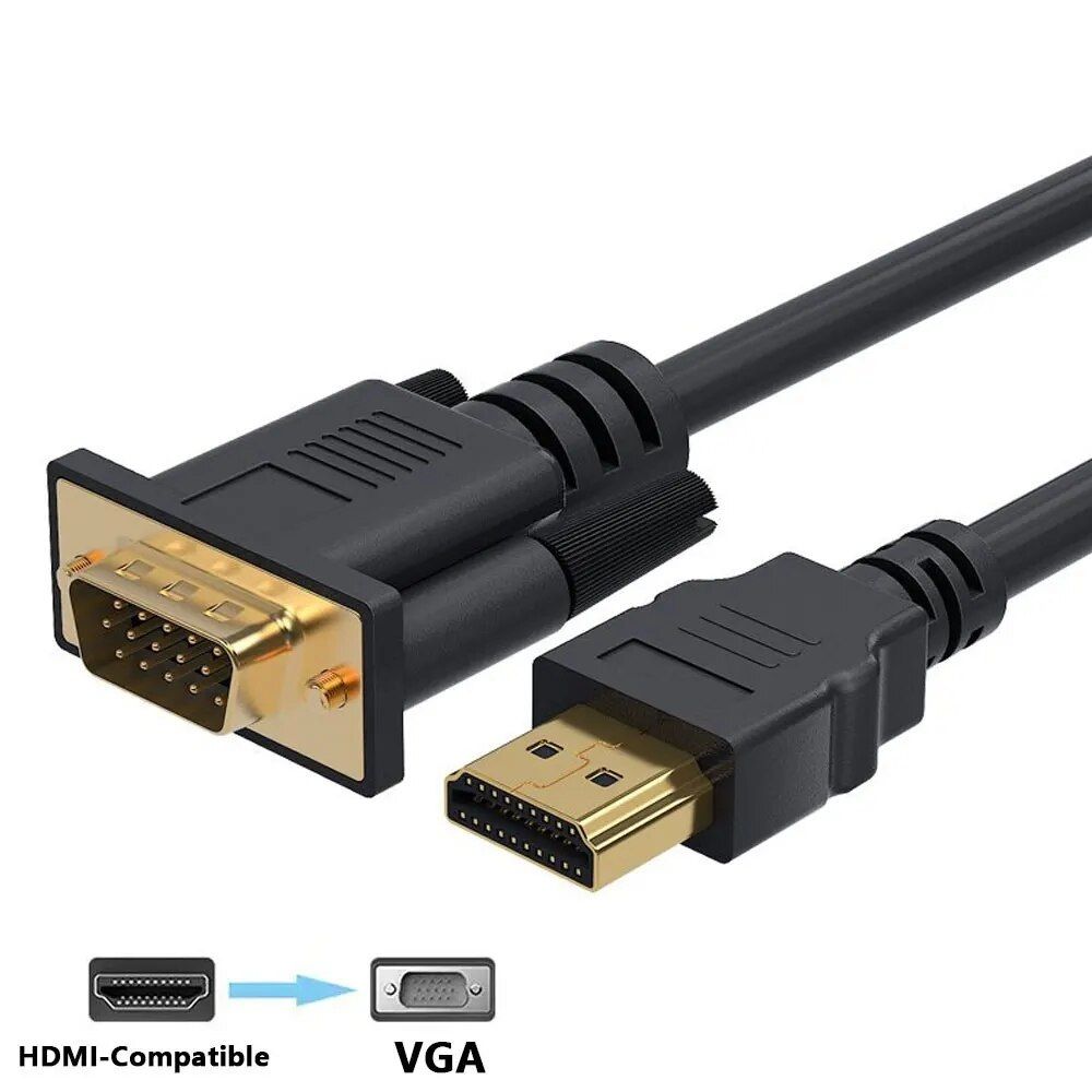 HDMI to VGA Adapter 18M FHD 1080P Converter Cable for Laptop PC TV Monitor Projector