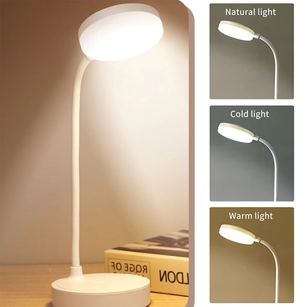 Portable LED Desk Lamp USB Plugin Table Light with 3 Color Stepless Dimming Eye Protection for B
