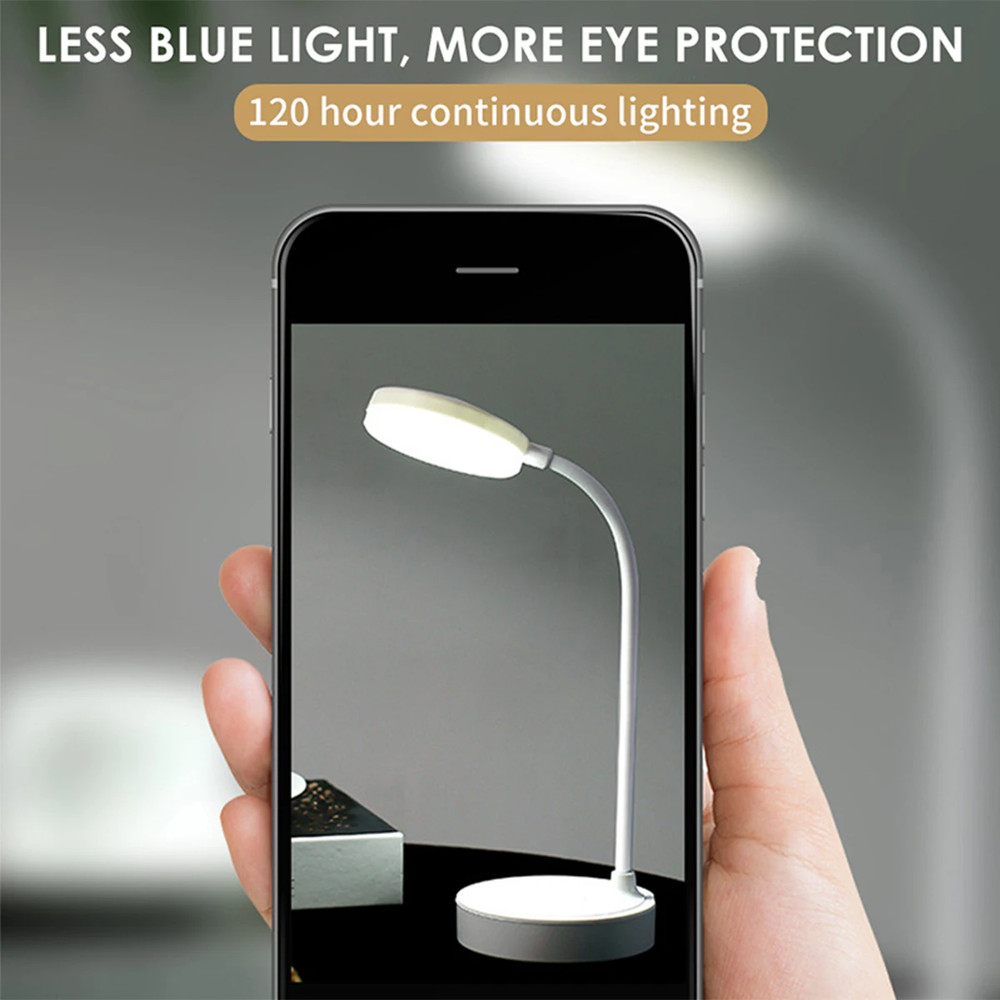 Portable LED Desk Lamp USB Plugin Table Light with 3 Color Stepless Dimming Eye Protection for B