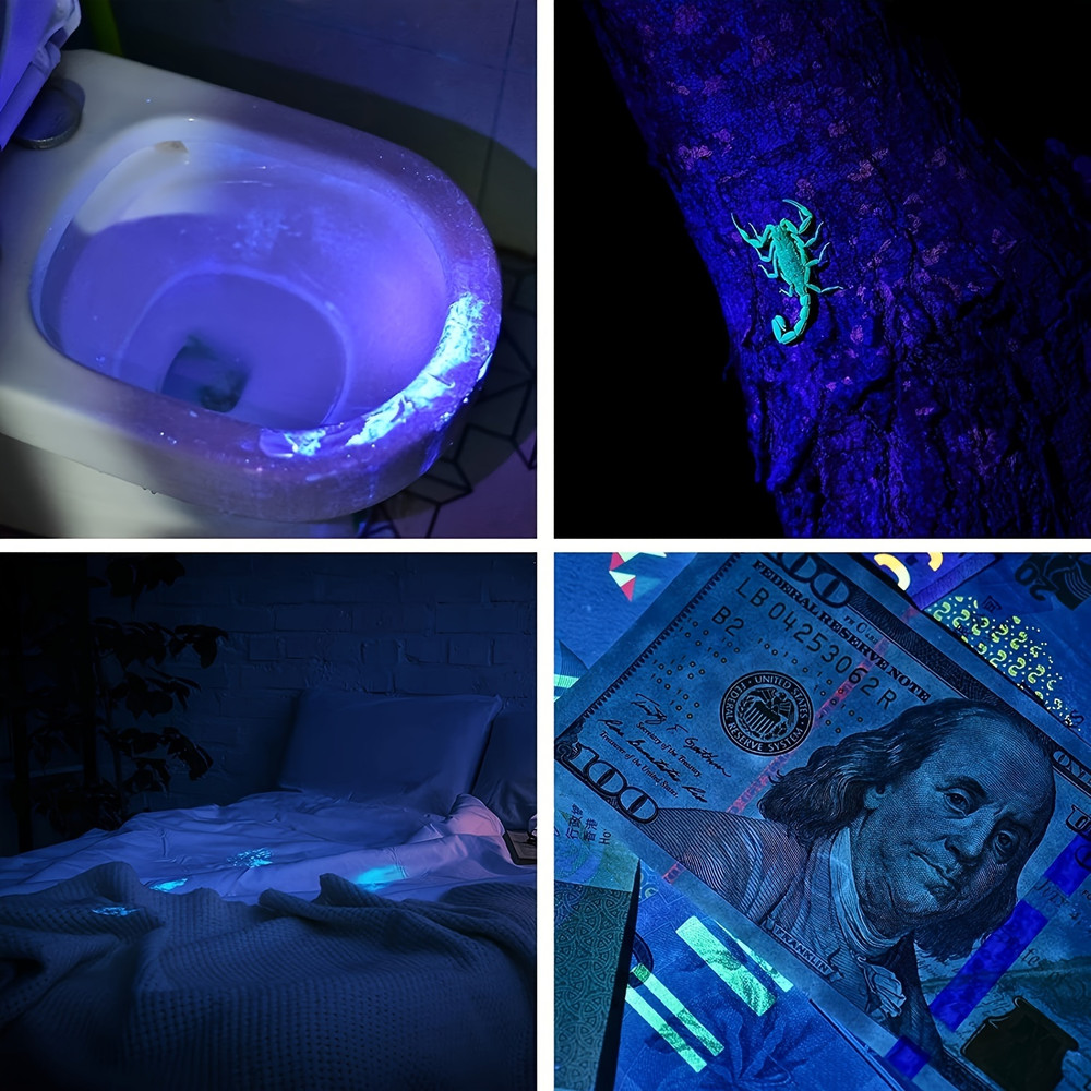 Mini 3W 365nm UV Flashlight Rechargeable Blacklight Torch for Manicures Pet Urine Tinea Scorpion