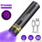 Mini 3W 365nm UV Flashlight Rechargeable Blacklight Torch for Manicures Pet Urine Tinea Scorpion