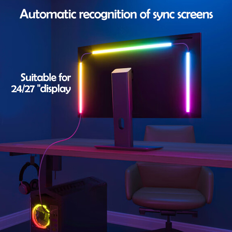 Smart RGB Gaming Light Strip Sync Ambient Backlight for PC Display Music Screen Control DIY Par