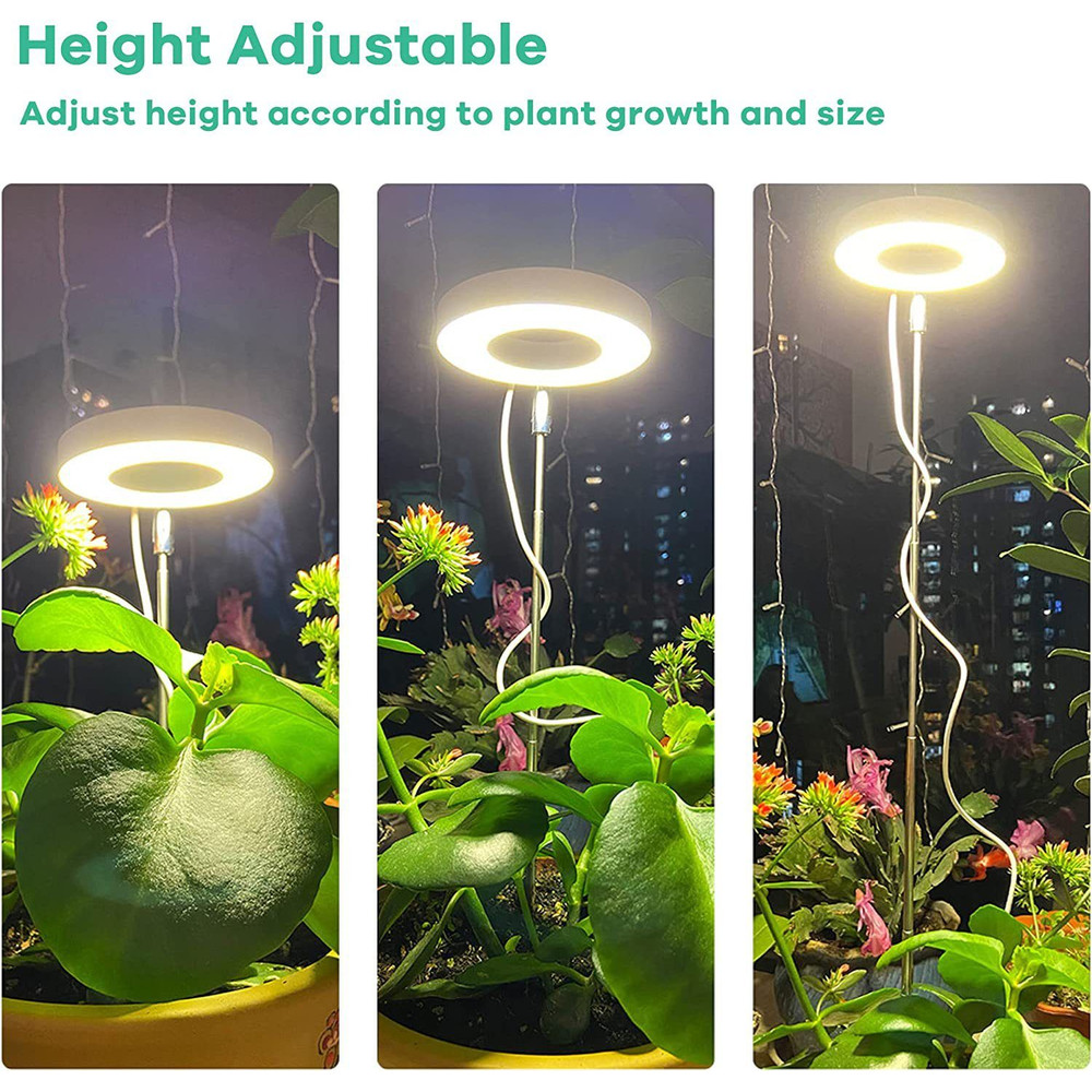 Indoor Plant LED Grow Light Full Spectrum Floor Lamp with Timer Dimming and Adjustable Height for