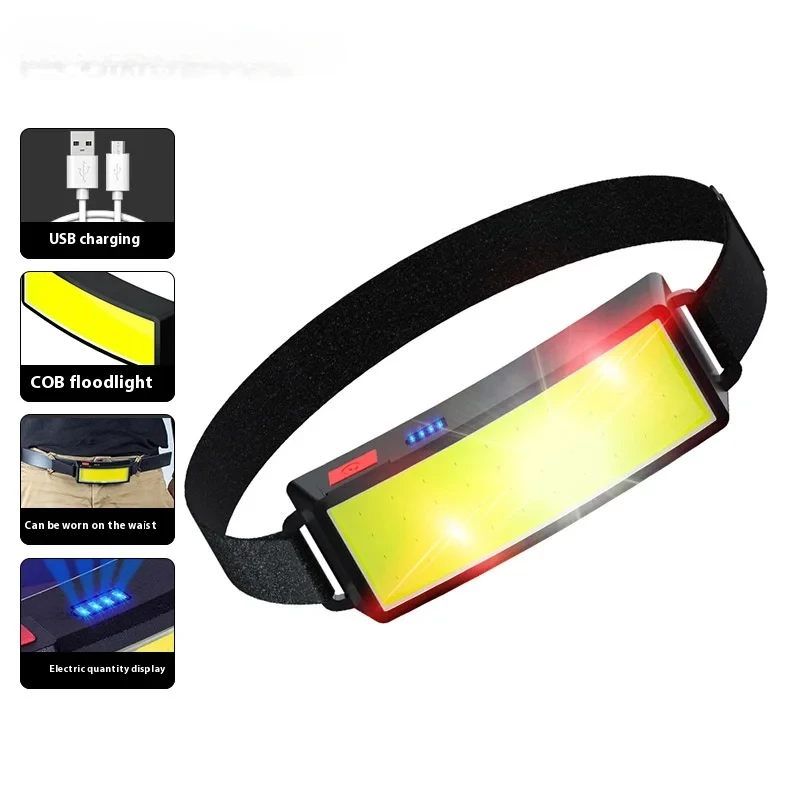 COB LED Rechargeable Headlamp Super Bright 180 Waterproof Head Light for Outdoor Running Camping