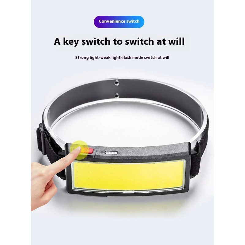 COB LED Rechargeable Headlamp Super Bright 180 Waterproof Head Light for Outdoor Running Camping