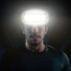 cob led rechargeable headlamp, super bright 180° waterproof head light for outdoor running, camping, hiking, fishing