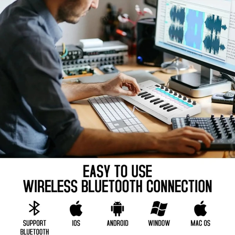 Pad Controller Keyboard USB Key With Drum Pads 8 Knobs Music Production Software Wireless Bluetooth 3