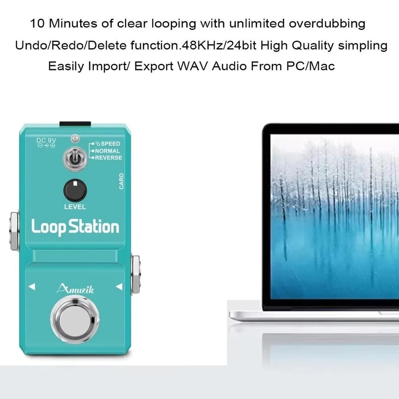 Guitar Bass Keyboard Rhythm Looper Pedal Recording Unlimited Overdubs Memory Card Support 1