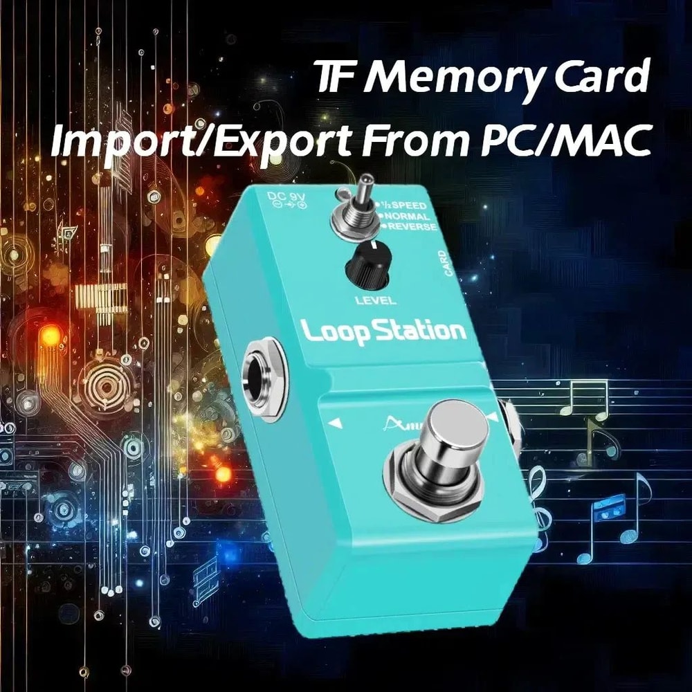 Guitar Bass Keyboard Rhythm Looper Pedal Recording Unlimited Overdubs Memory Card Support 4