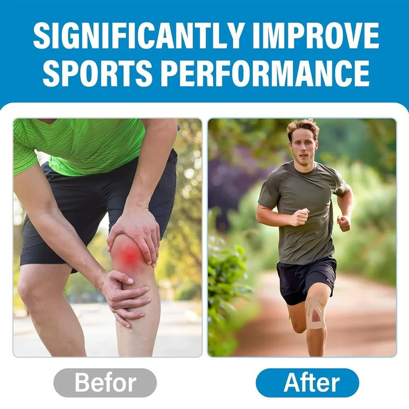Breathable Kinesiology Knee Tape Waterproof Athletic Support Tape Elastic Knee Tape For RunningWork 5