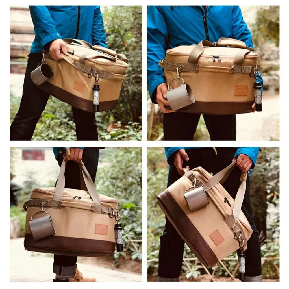 Camping Organizer Bag With Large Capacity MultiFunction Storage For Cookware Hiking Utensils And Ou