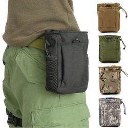 magazine dump pouch, tactical drop bag for outdoor hiking, hunting, ammo recovery, utility waist pack, and tool storage