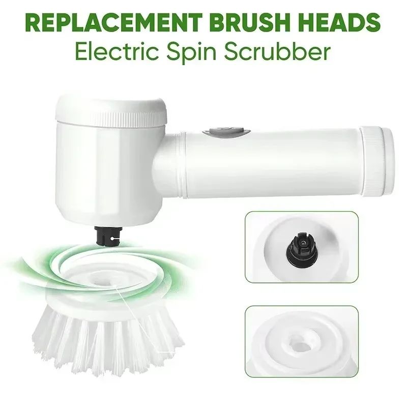 Cordless Electric Spin Scrubber Adjustable Extension Handle Replaceable Brush Heads Ideal For Bath 1