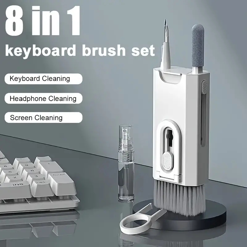 8in1 Keyboard Cleaning Kit AirPods Laptop  Phone Cleaning Tools With Retractable Brush  Flocking Sp