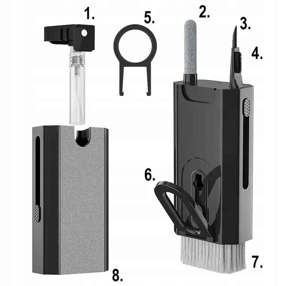 8in1 Keyboard Cleaning Kit AirPods Laptop  Phone Cleaning Tools With Retractable Brush  Flocking Sp