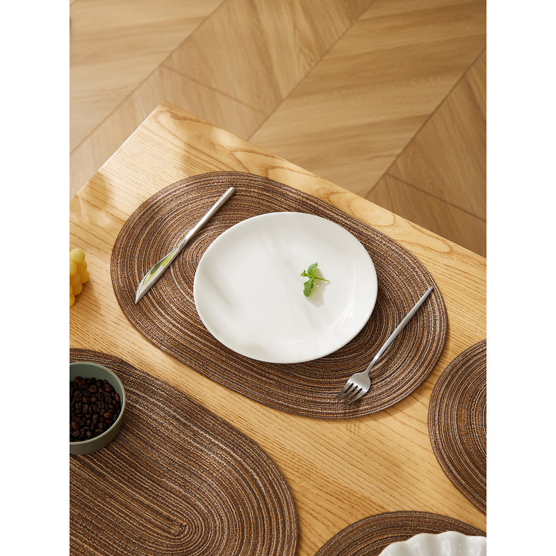 Oval Rope Cotton Placemats 4PCS NonSlip Braided Table Mats Set For Kitchen  Dining Room Decor 3