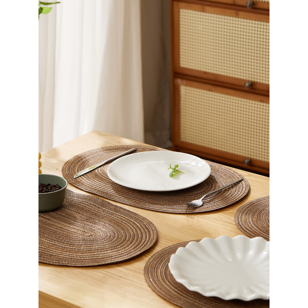 Oval Rope Cotton Placemats 4PCS NonSlip Braided Table Mats Set For Kitchen  Dining Room Decor 5