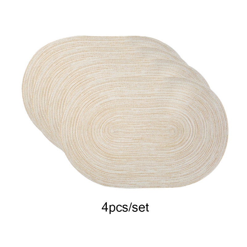 Oval Rope Cotton Placemats, 4PCS Non-Slip Braided Table Mats Set for Kitchen & Dining Room Decor
