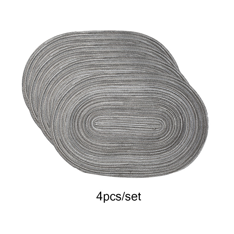 Oval Rope Cotton Placemats, 4PCS Non-Slip Braided Table Mats Set for Kitchen & Dining Room Decor