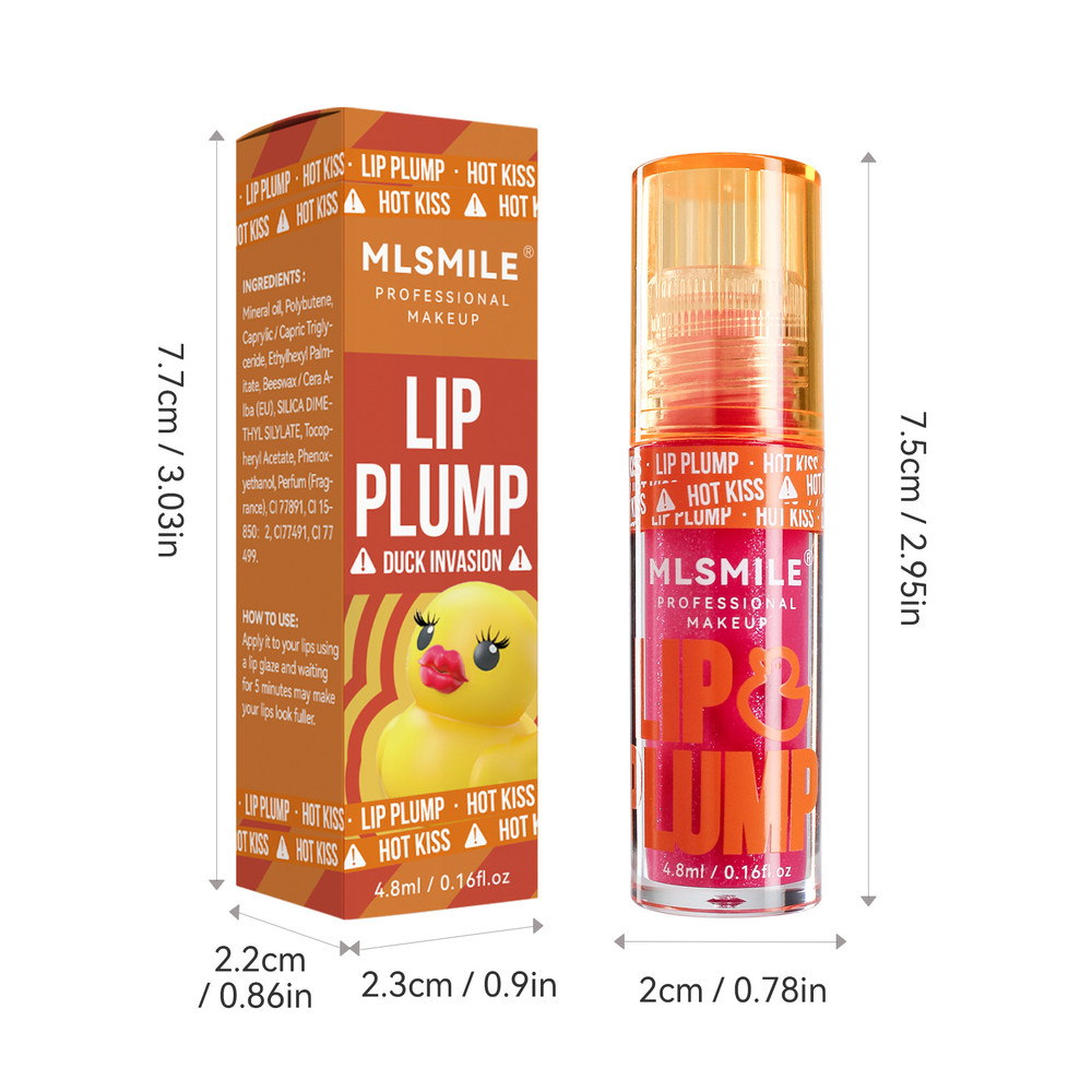 Plumping Lip Gloss Set MLSMILE Duck Lip Oil For Fuller Lips  Natural Shine Hydration  Mirror Like F 4