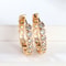 Luxury Small Black Hoop Earrings,Gold Round Zircon Stone Studs for Women,Trendy Wedding Jewelry,Cute & Elegant