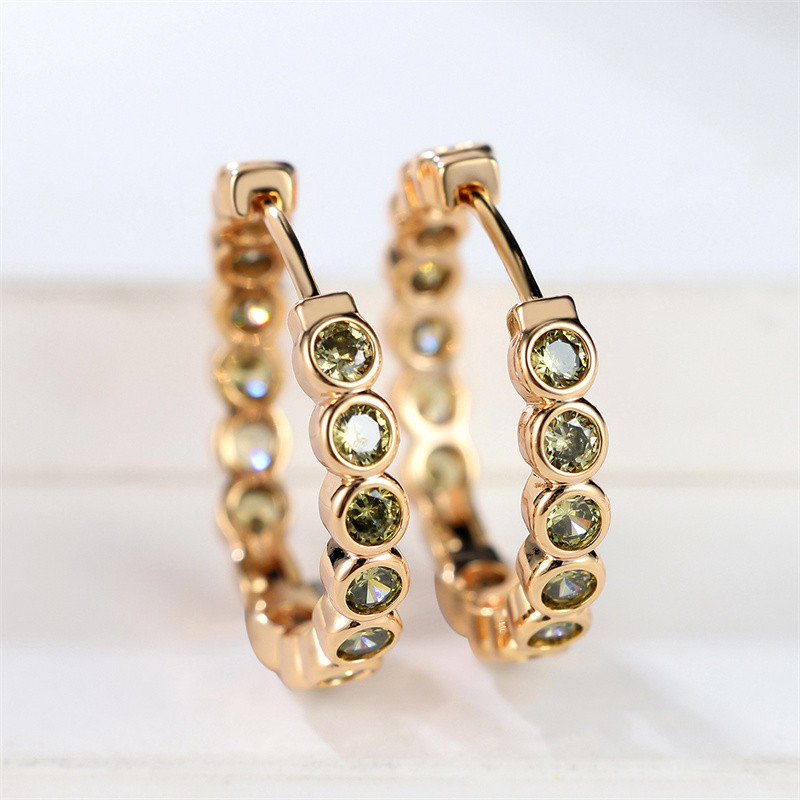 Luxury Small Black Hoop Earrings,Gold Round Zircon Stone Studs for Women,Trendy Wedding Jewelry,Cute & Elegant