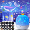 Crown Star Light Projection Lamp, Rotating Star Bedroom Ceiling Atmosphere Night Lamp with 6 Films
