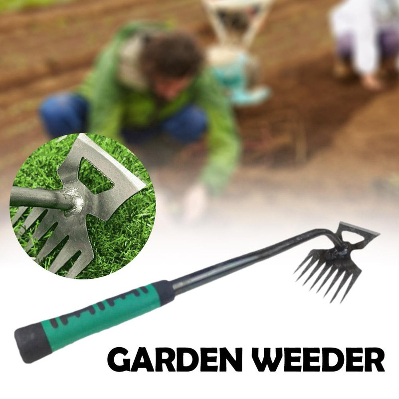 HeavyDuty Garden Rake Weed Puller With Roots Manganese Steel Digging Tool For Soil Farm And Agricul 4