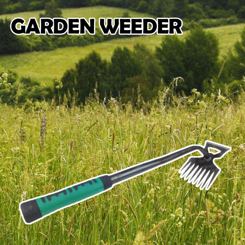 HeavyDuty Garden Rake Weed Puller With Roots Manganese Steel Digging Tool For Soil Farm And Agricul 3