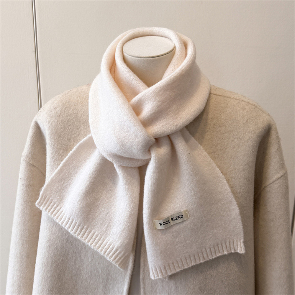 Luxury Winter Scarf for Women, Soft Knitted Scarf, Warm Solid Color Wraps, Simple Shawls and Neckerchiefs