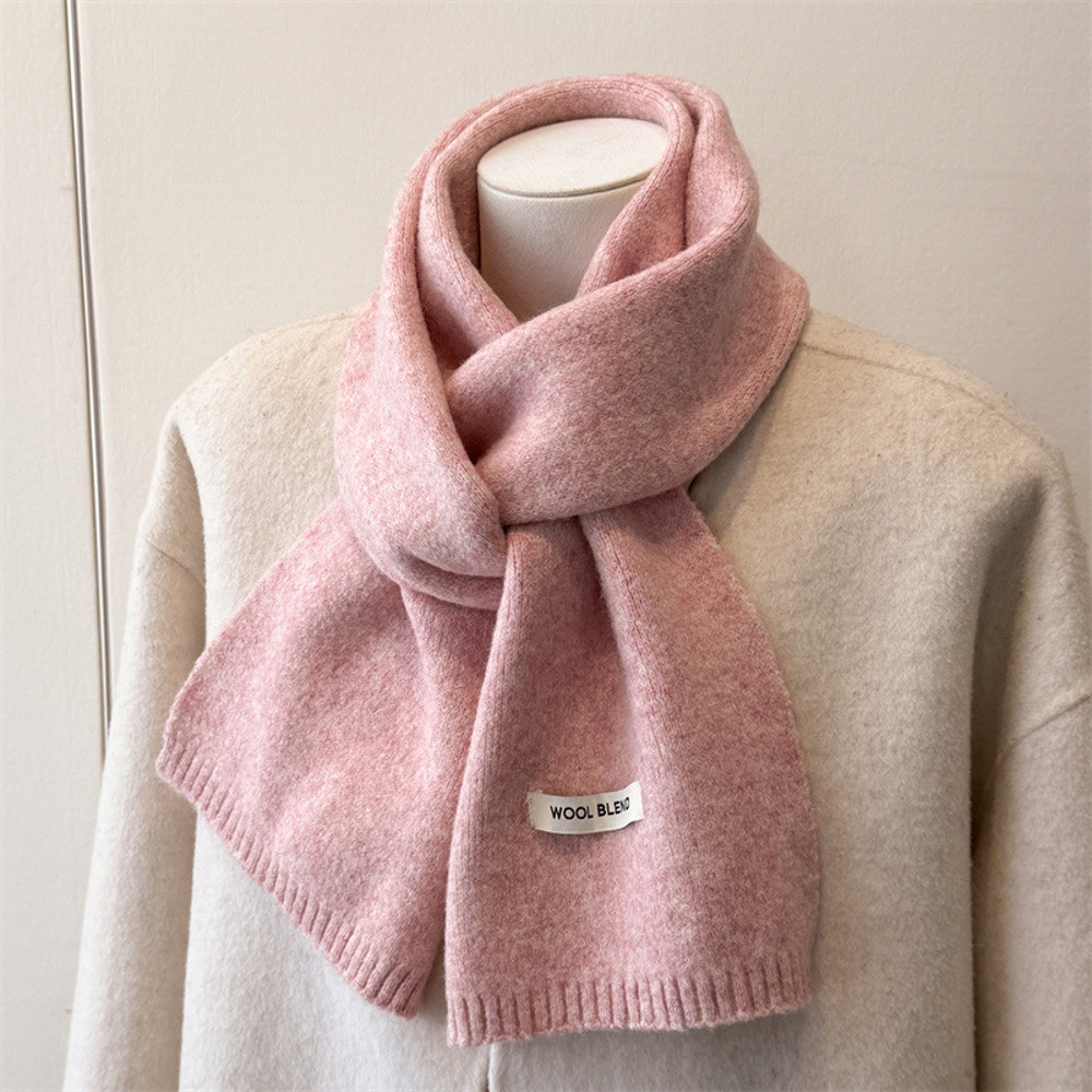 Luxury Winter Scarf for Women, Soft Knitted Scarf, Warm Solid Color Wraps, Simple Shawls and Neckerchiefs