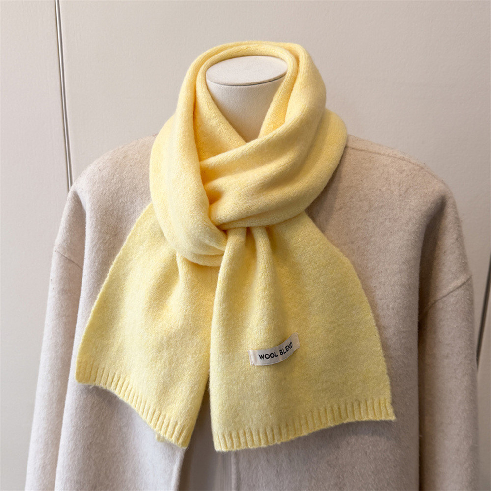 Luxury Winter Scarf for Women, Soft Knitted Scarf, Warm Solid Color Wraps, Simple Shawls and Neckerchiefs