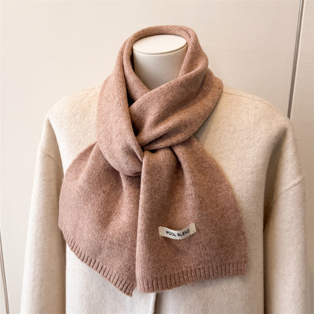 Luxury Winter Scarf for Women, Soft Knitted Scarf, Warm Solid Color Wraps, Simple Shawls and Neckerchiefs