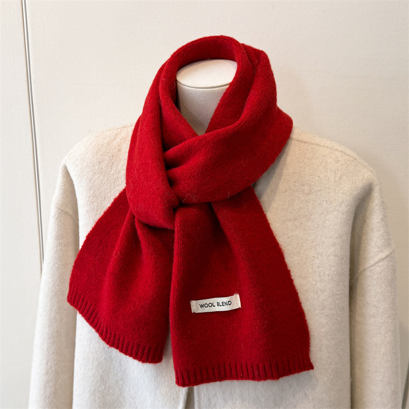 Luxury Winter Scarf for Women, Soft Knitted Scarf, Warm Solid Color Wraps, Simple Shawls and Neckerchiefs