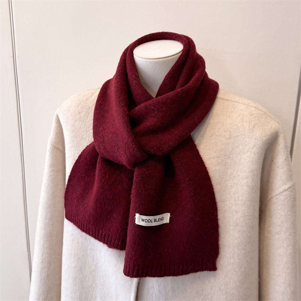 Luxury Winter Scarf for Women, Soft Knitted Scarf, Warm Solid Color Wraps, Simple Shawls and Neckerchiefs