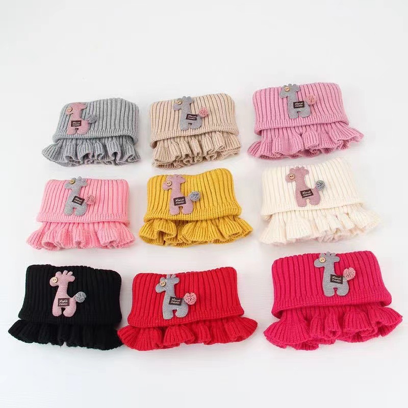 Cute Cartoon Neck Warmer, Warm Knitted Scarf for Babies, Boys, and Girls, Winter Fashionable Polyester Unisex Neck Prote