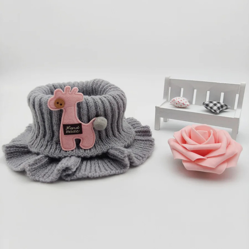 Cute Cartoon Neck Warmer, Warm Knitted Scarf for Babies, Boys, and Girls, Winter Fashionable Polyester Unisex Neck Prote