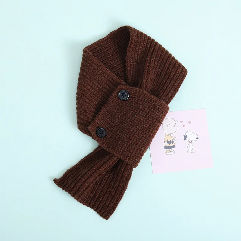 Cute Cartoon Neck Warmer, Warm Knitted Scarf for Babies, Boys, and Girls, Winter Fashionable Polyester Unisex Neck Prote