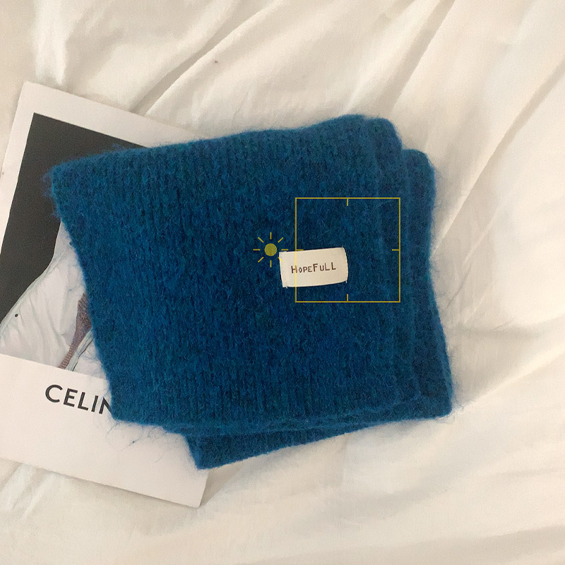 Pure Color Woolen Scarf, Versatile Winter Neck Warmer, New Knitted Yarn For Girls and Students