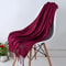 Luxury Solid Cashmere Scarf, Winter Warm Shawl Wrap with Tassels, Soft Pashmina for Women and Men