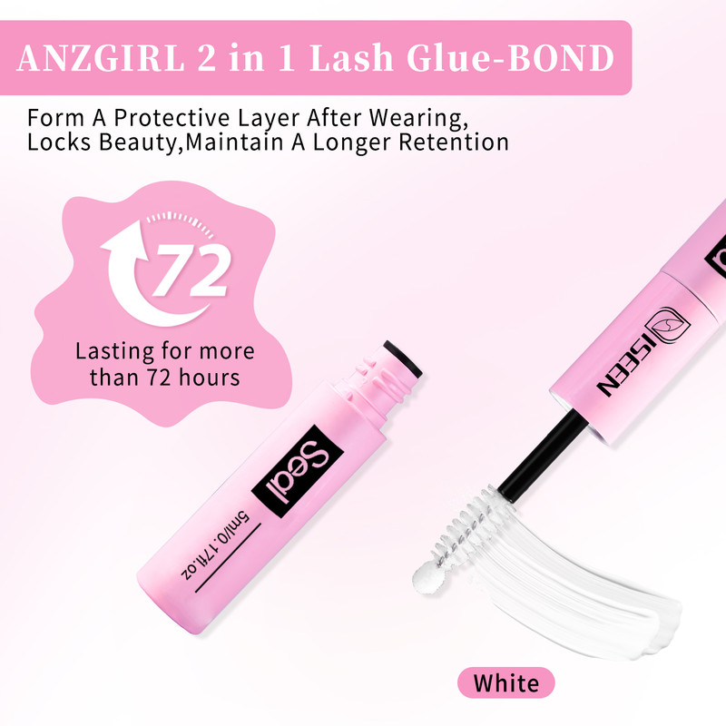 Super Hold Long-Lasting Eyelash Glue, Lash Bond and Seal, Non-Irritating DIY Lash Clusters at Home
