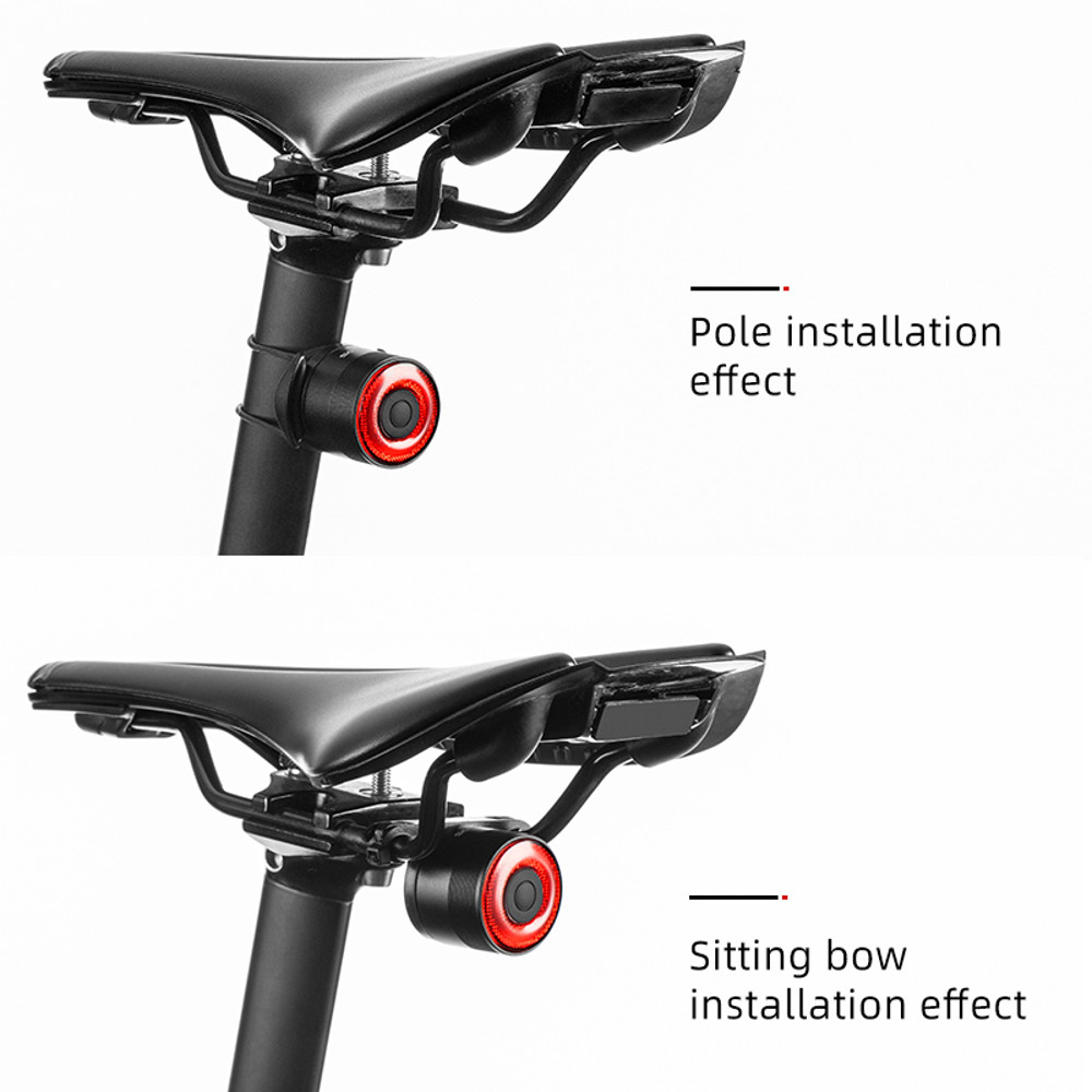 MTB Road Smart Brake Bicycle Tail Light USB Charging Bike Rear Light Waterproof Seatpost Saddle Cyc 2