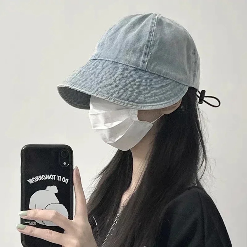 Adjustable Summer Sun Cowboy Hat Foldable Wide Brim Women Bucket Hat UV Protection Panama Ponytail 3